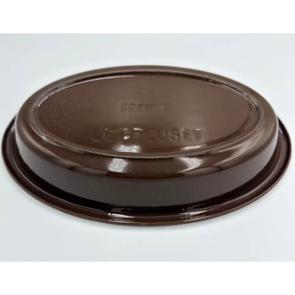 Le Creuset #24 Brown Enameled Cast Iron Oval Au Gratin Casserole Baking Dish